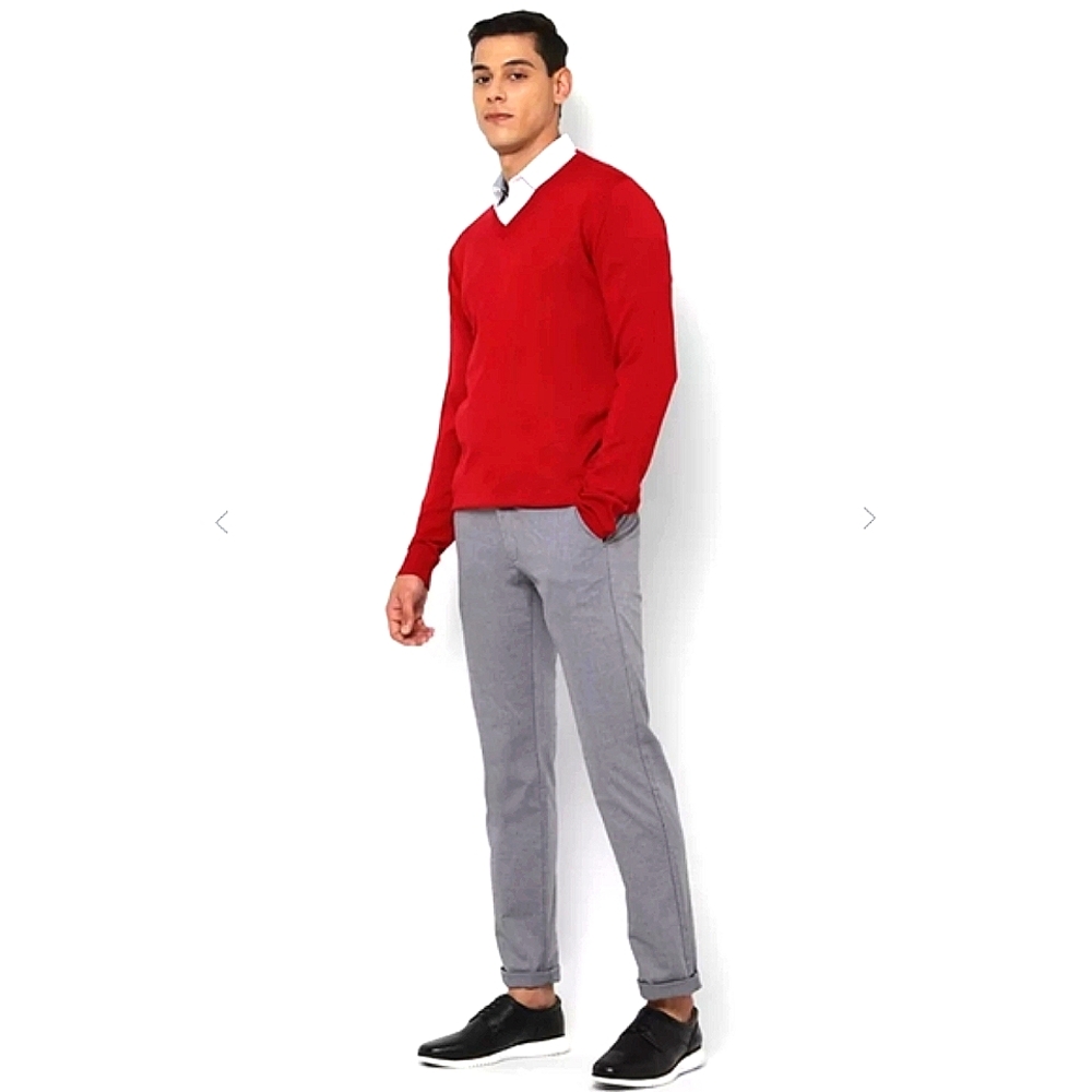 🆕️ Red Allen Solly 100% Merino Wool Sweater - Picture 9 of 12